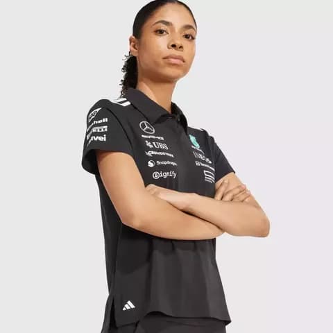 Camiseta Polo Team Mercedes AMG Petronas Oficial 2025 Mujer