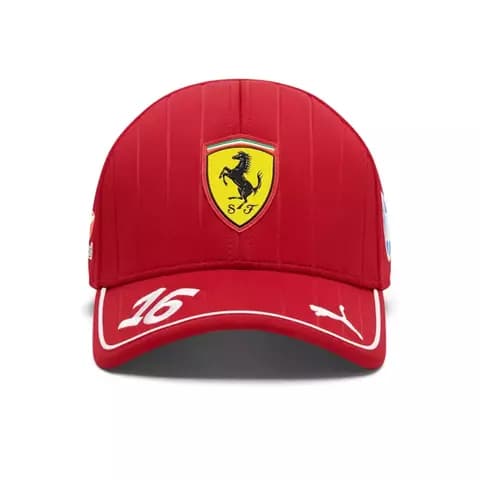 Gorra Charles Leclerc Scuderia Ferrari 2025 Rojo